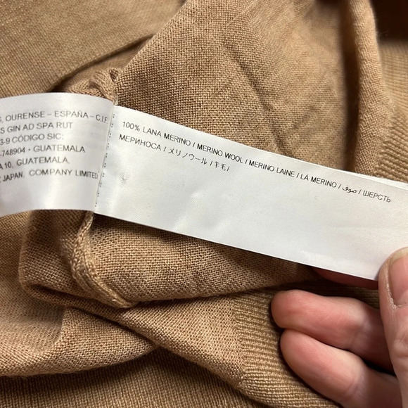 Men’s Adolfo Dominguez Tan Merino Wool Turtleneck Sweater Size Large - Picture 8 of 11